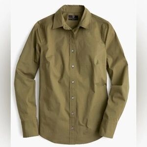 J. Crew Olive Green Long-Sleeve Button-Down Shirt